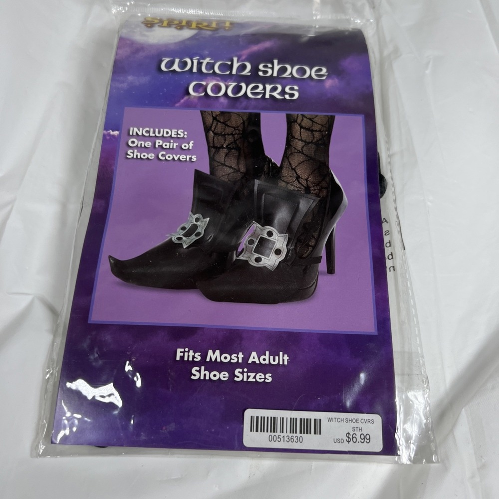 Brand New Witch Shoe Covers Costume  Accessory From Spirit Halloween Store Black